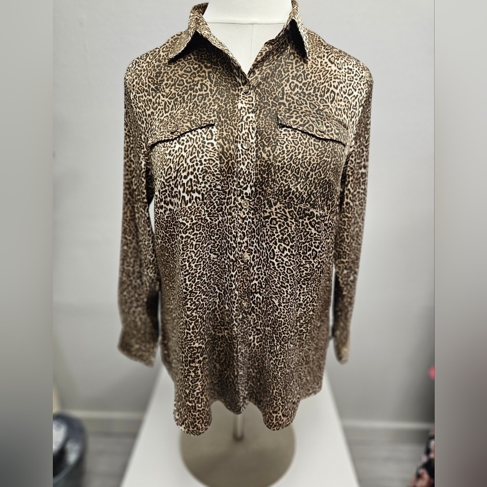 JONES NEW YORK Animal Print Sleeve Top